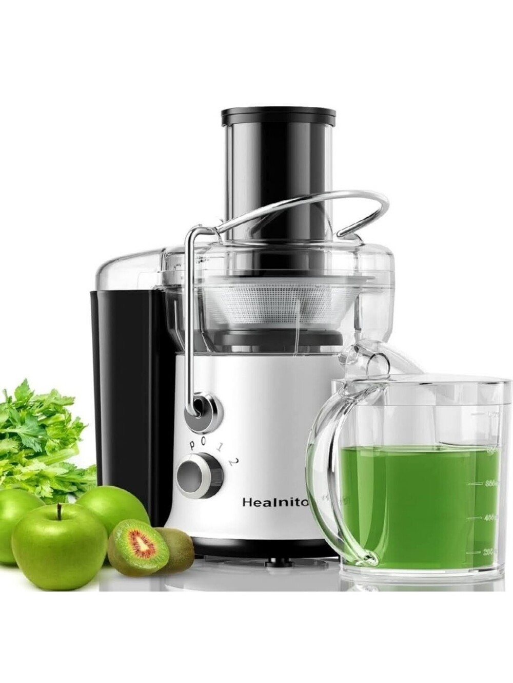 Juicer Machine Juice Extractor Centrifugal 2-Speed, 3" Wide Feed Chute Healnitor